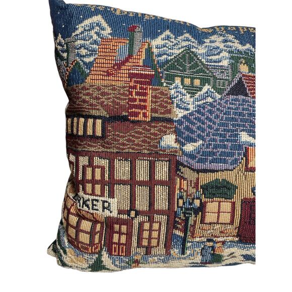 Department 56 Goodwin Weavers Dickens Snow Village Shops Tapestry Pillow - Picture 2 of 10
